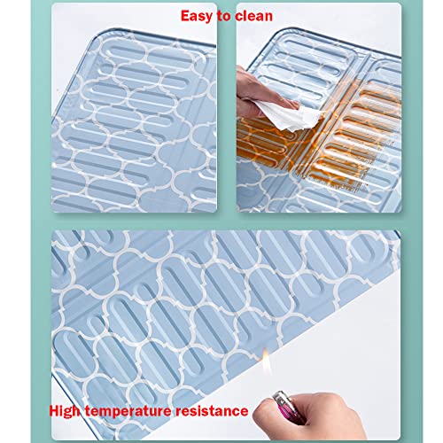 2 Pieces Kitchen Oil Splatter Guard Anti Splatter Guard Oil Splatter Screen Board Aluminum Foil Oil Block Oil Barrier Oil Proof Splash Kitchen Tool For Cooking (Blue) #TOP3