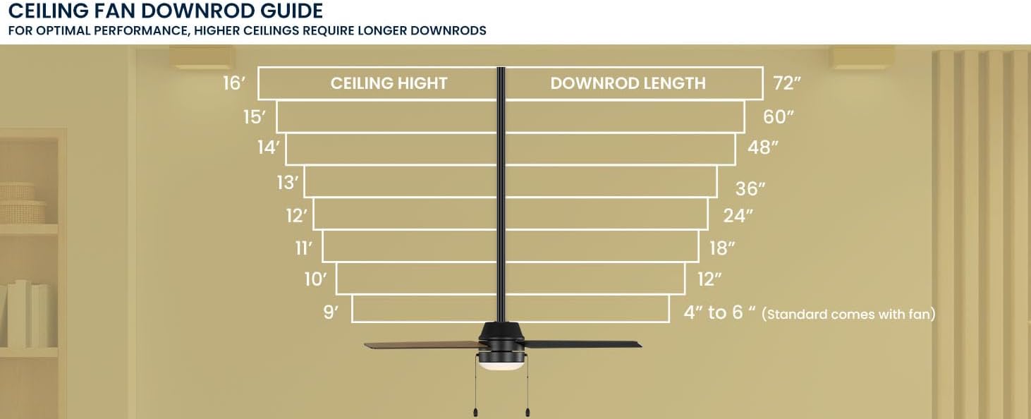 Kathy Ireland Home KICF58313 52" Hilda Ceiling Fan with Light, Indoor Only, 3-CCT LED Lighting, Pull Chain Control, Quick-Install Snap-Fit Blades, Modern Matte Black