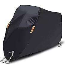 SEAZEN Motorcycle Cover Waterproof/Dustproof/Snowproof/UV Protection Motorcycle Covers 5 Layer Breathable Fabric with Lock-Holes fit for Most Types (Motorcycle-L UP to 96")