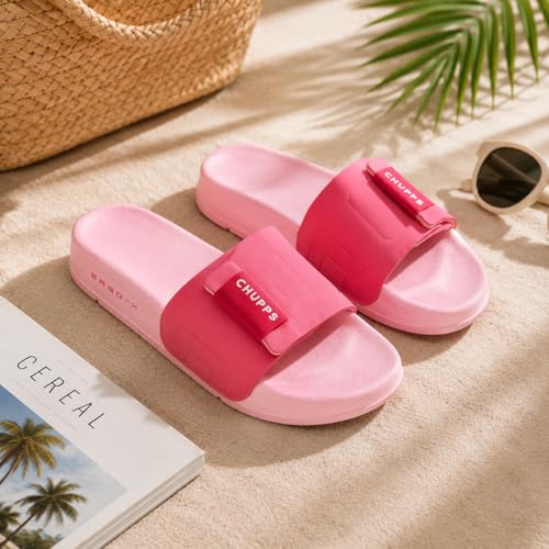 Image of CHUPPS Quilt Bloom Purple & Grey Drift Orthopedic Slippers | Soft Footpharma Footbed | Breathable Ventilation Holes | Lightweight Flip Flops | Anti-Skid Chappals for Everyday For Womens