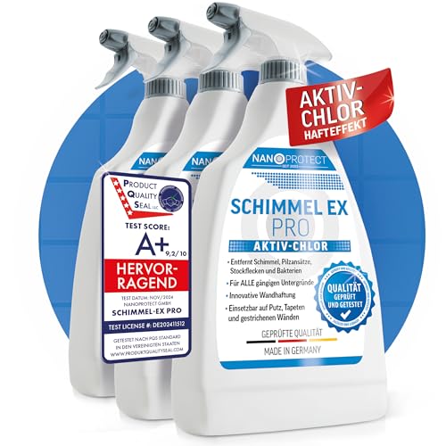 Nanoprotect Schimmelentferner | 3er Set | Extrastark durch Aktiv-Chlor |...