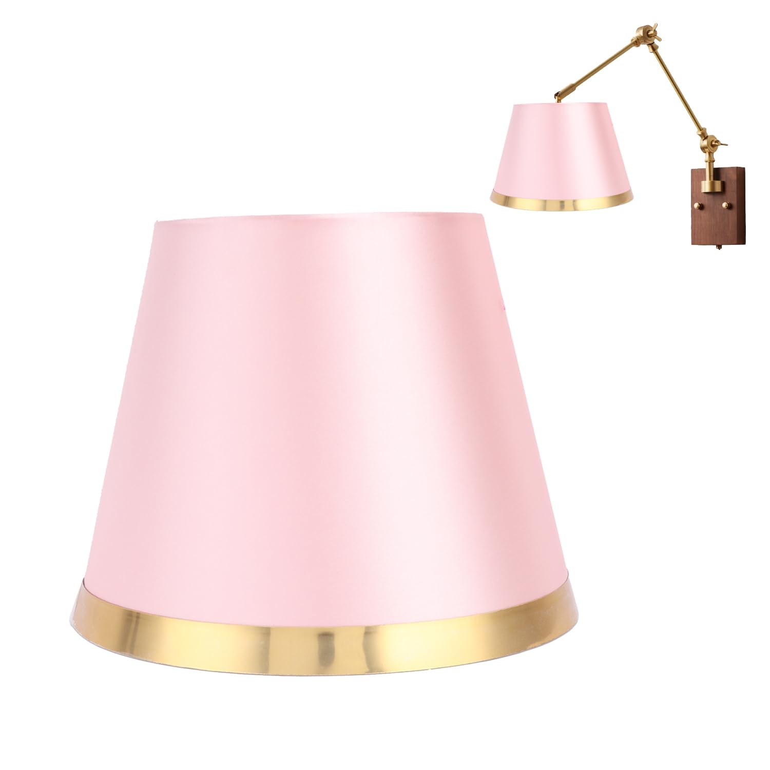 Tissting Pink E27 Fabric Lamp Shade, European Style Simple Lampshade Wear‑Resisting Home Decoration Lamp Cover For Table Lamp Floor Light Supplies(Pink)