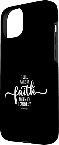 Miniatura 20 de Funda para iPhone 12 Pro Max con texto en inglés "I Will Walk By Faith, God Jesus Christian Bible Inspiration