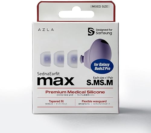 Miniatura 2 de AZLA SednaEarfit MAX para Galaxy Buds 2 Pro (SMSM), puntas de auriculares para auriculares inalámbricos, puntas de repuesto de auriculares con