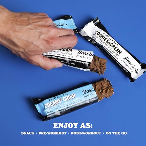 Image of Barebells Protein Bars Combo Pack - 12 Creamy Crisp & 12 Cookies & Cream (24 bars total) - High Protein Snacks with 20g Protein & No Added Sugar - On-the-Go Breakfast or Post-Workout Treat