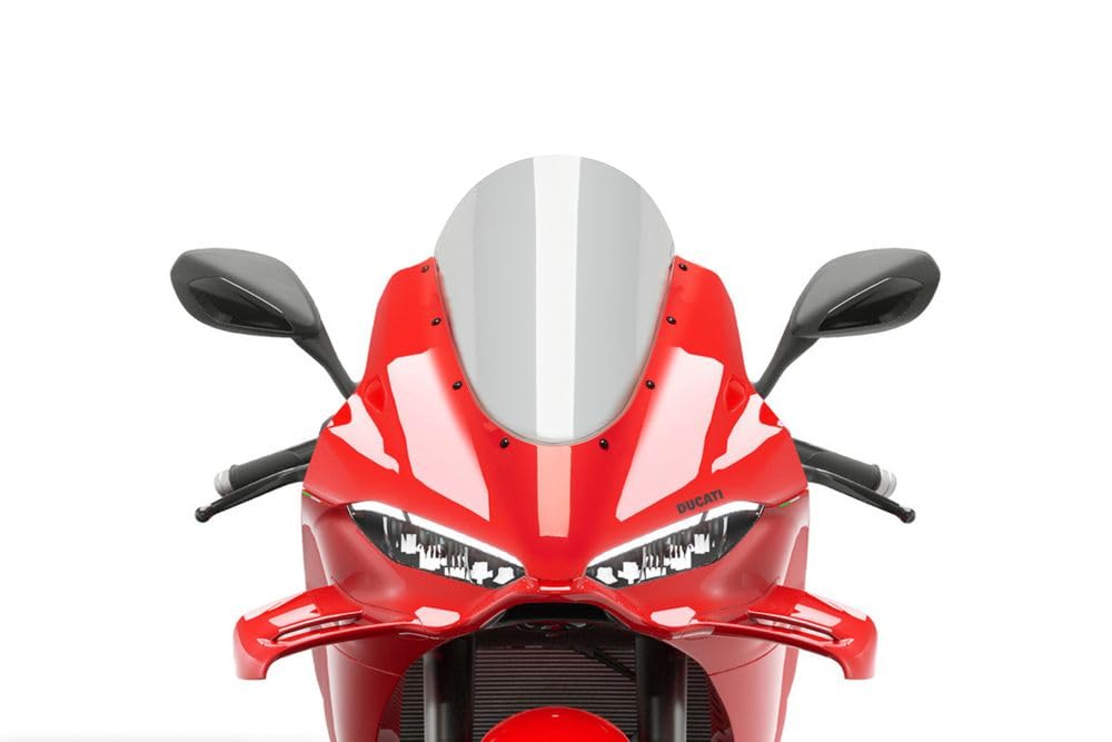 Puig 22333H R-Racer windscreen with professional aerodynamic design, high-impact acrylic material, rounded profile, easy installation and TÜV approval for road use, Smoke