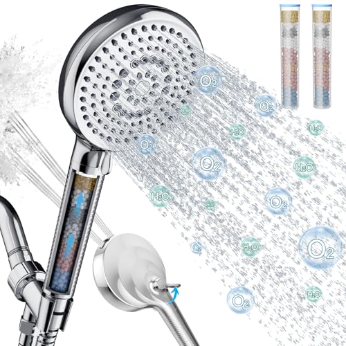 Filtered Shower Head with Handheld, 10 Spray Mode High Pressure Shower Head with Filters, Shower...