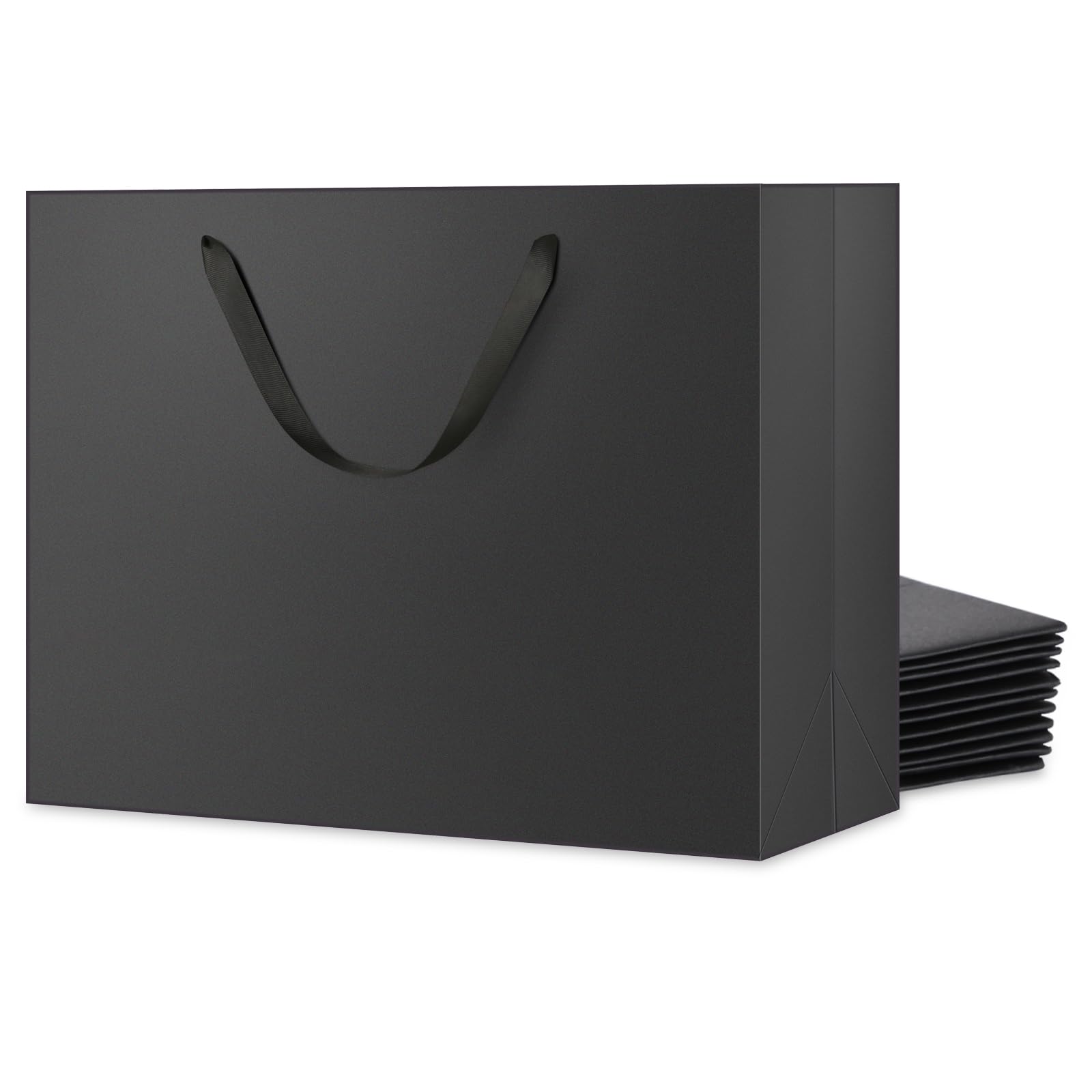 JINMING 12 Extra Large Gift Bags 16x6x12 Inches, Matte Black Gift Bags, Premium Gift Bags with Handles for Mother's Day, Father's Day and All