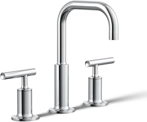 Miniatura 69 de KOHLER K-14406-3-2MB Purist - Grifo de lavabo de baño con asas de cruz baja, latón cepillado vibrante Latón cepillado vibrante.,Vibrant Brushed