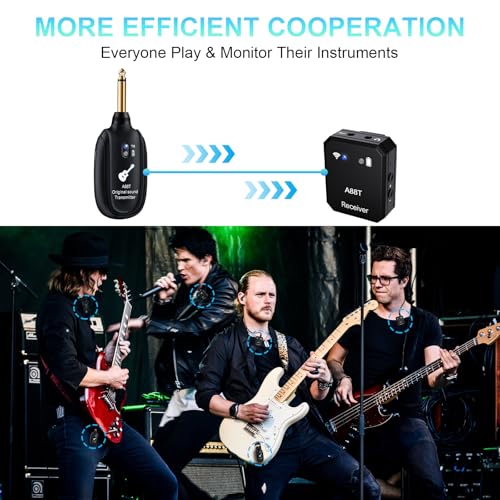 INGPARTNER Wireless in Ear Monitor System 2.4GHz Wireless IEM System with Transmitter, Clip on Receiver Auto-Pairing in-Ear Monitoring for Studio, Guitar, DJ, Live Performance