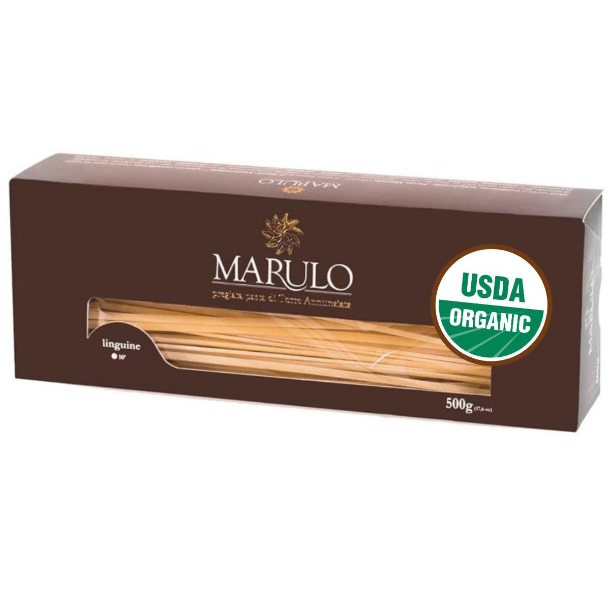 Marulo, Organic Bucatani, Italian Pasta Bronze Die Cut, Artisan Pasta, 1.1 Pound (Pack of 12), Only 2 Ingredients, Pasta Imported Italian. From Campania | Organic Pasta