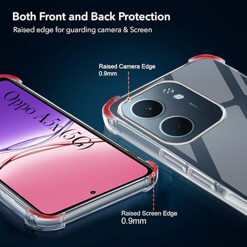 Image of Jkobi Shockproof Crystal-Clear Back Cover for Oppo A5X (Anti Yellow Case | Drop & Camera Protection | Hard Polycarbonate)
