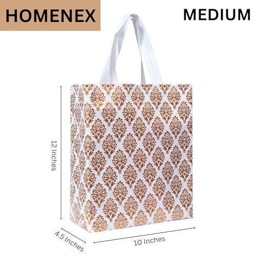 Image of HOMENEX Whiteprint Return Gift Bags for Wedding, Shagun, Festival, Birthday and Other Occasions (Whiteprint Bag)