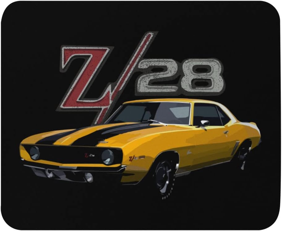 Vintage Yellow Camaro Z28 Muscle Car Custom Mouse pad
