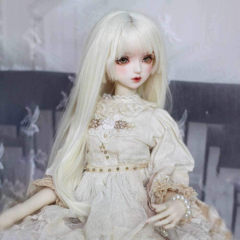 Amazon.co.jp: SD BJDドールウィッグ、ホワイトブロンドの丘を切った