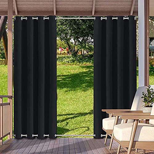 Lcyz 1 Pcs Outdoor Curtains For Patio Waterproof,Opaque Curtain For Patio Rustproof Grommet,Windproof Thermal Gazebo Curtains,Sun Blocking Blackout Curtains For Bedroom #TOP1