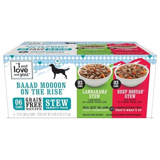 I and love and you Wet Dog Food - Baad Mooon On The Rise Variety Pack - Beef + Lamb, Grain Free, Filler Free 13oz can, 6pk