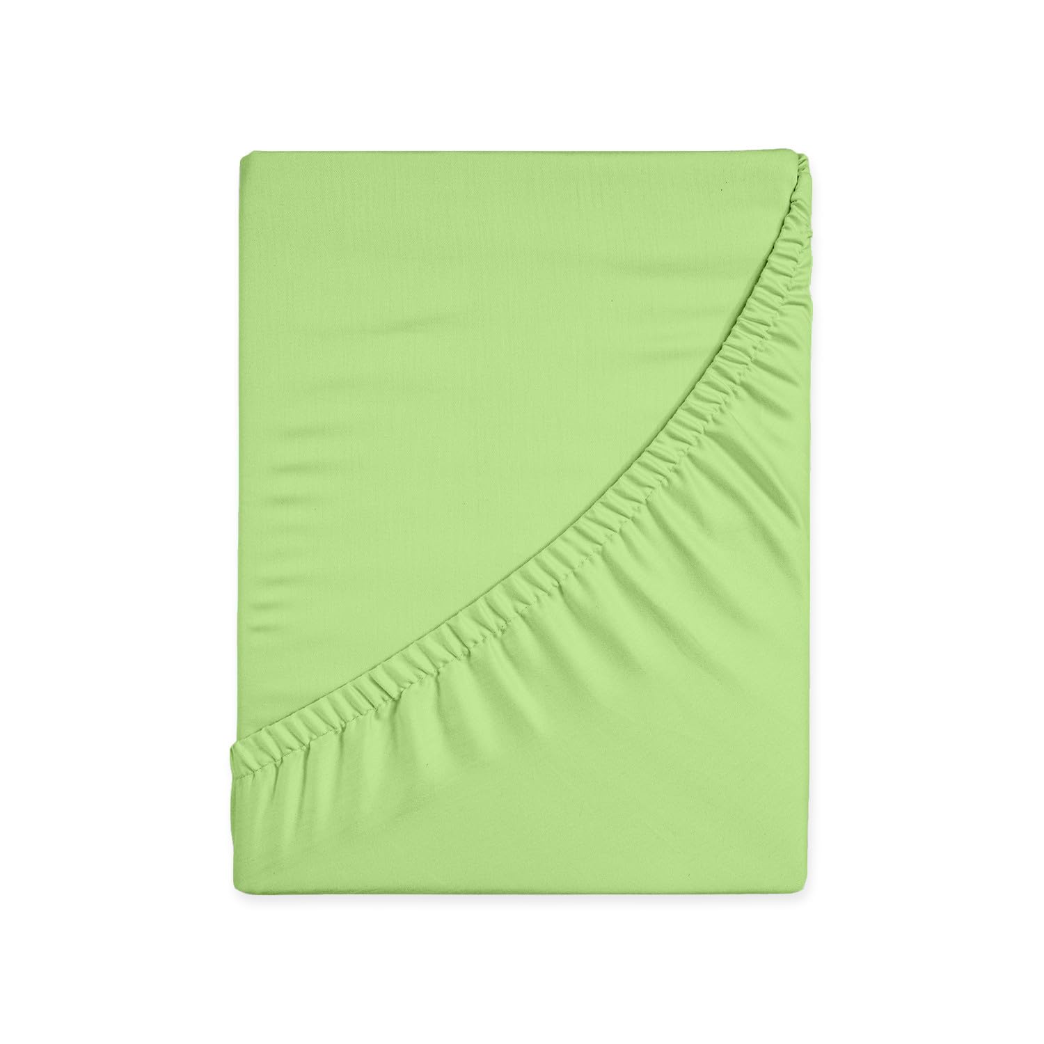 HUNTER BEDDING Pure 100% Cotton Single Fitted sheet 400 Thread Count Long Staple Cotton 1PC Fitted Sheet 90x200 cm,Sateen Weave 40cm Deep Fitted Sheets (Sage) โ image 1