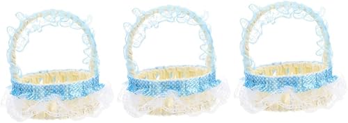 STOBAZA 3pcs Woven Small Flower Basket Storage Baskets Hamper Fruit Basket Natural Home Decor Seagrass Basket Home Decorative Basket Hand-held