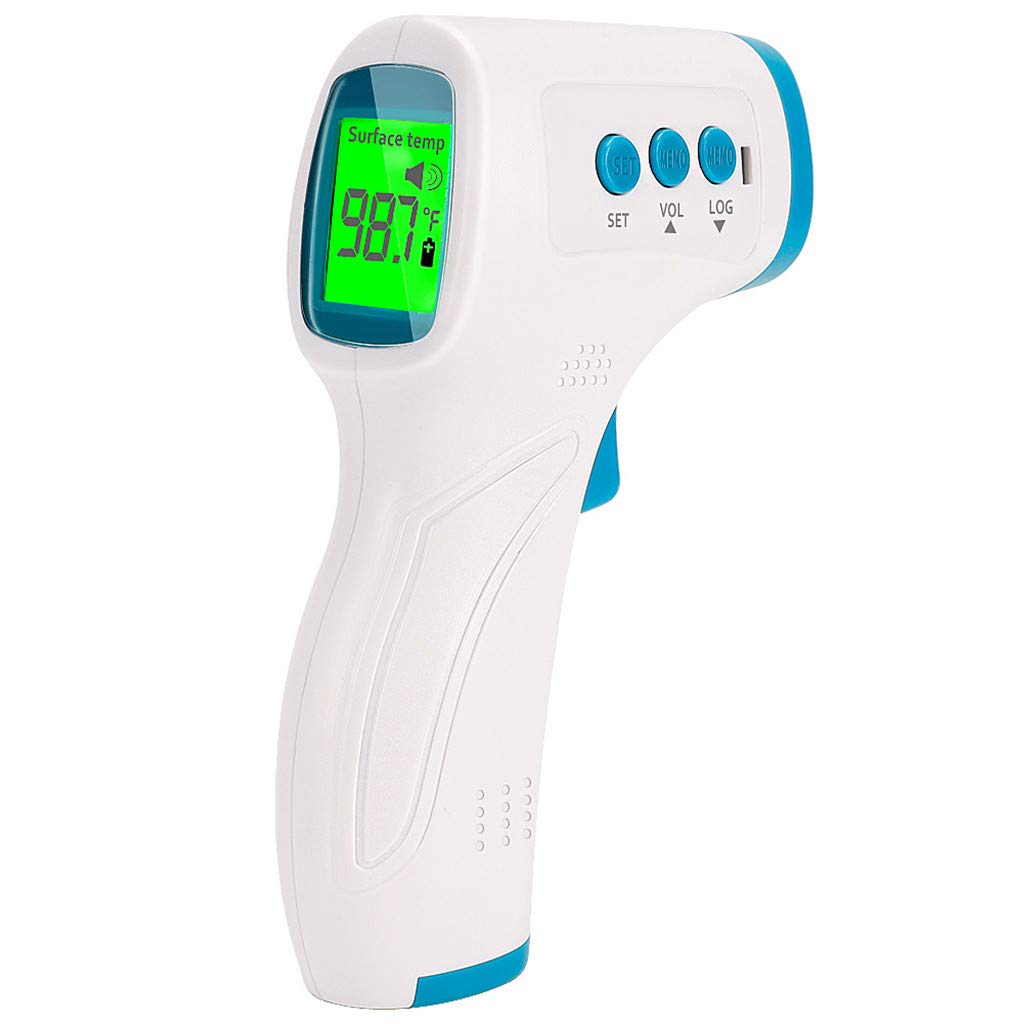 Medical Digital No Touch Thermometer for Fever, Forehead and Ear Exergen Thermometer for Adults and Kids Thermometers Probe Covers,Instant Read Indoor Outdoor with CE Certificate (Blue)