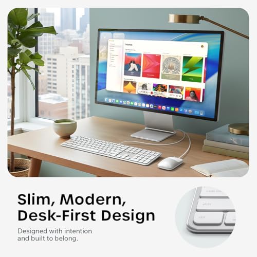 Image of Satechi Slim LX3 Wired Keyboard, Cross-Platform OS Switching, Silver | Full-size layout, USB-C or USB-A connectivity, for Mac and PC setups