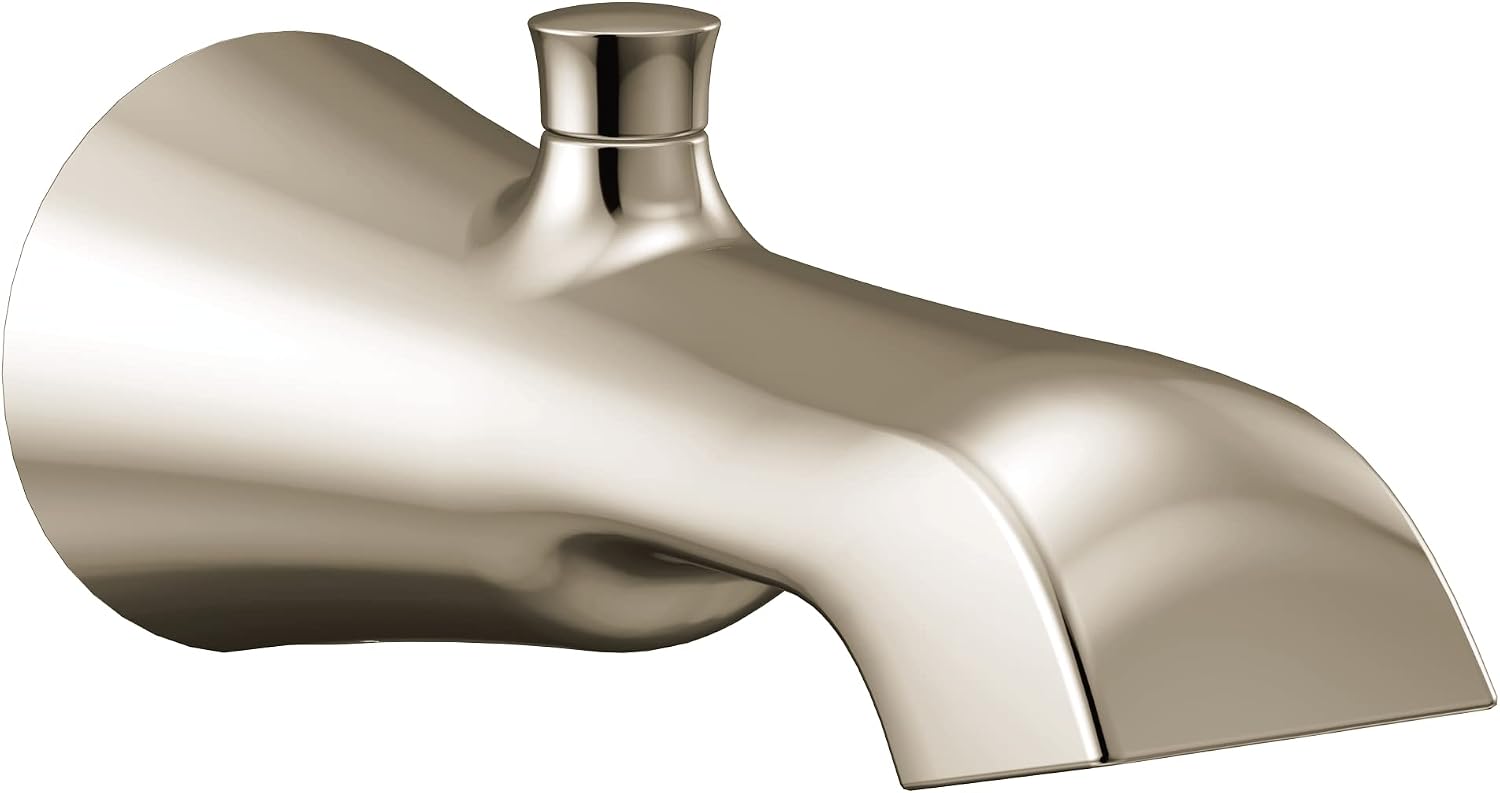 Moen S989BN Flara 1/2-Inch Slip Fit Connection Diverter Tub Spout, Brushed Nickel