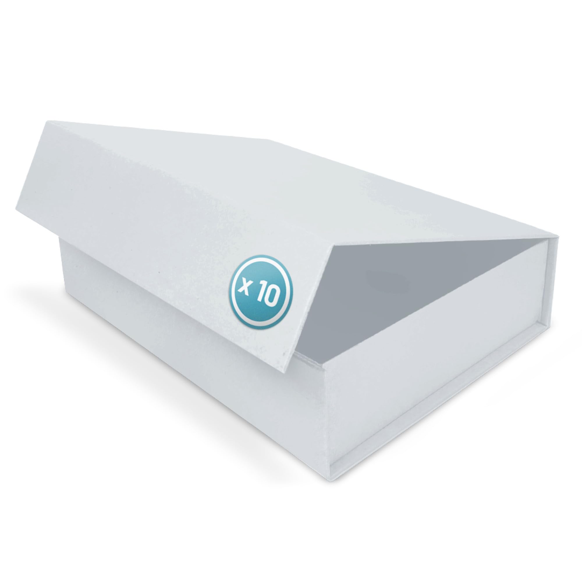 Geschenk-Box mit Deckel | 31 x 22 x 7 cm | Magnet-Verschluss | Hochzeit, Geburt, Weihnachten | Geschenk-Verpackung in Weiß