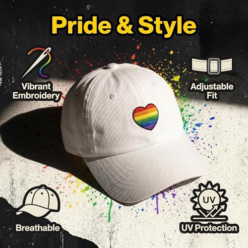 Image of Embroidered Pride Hat LGBT Cap Low Profile Distressed Dad Hat