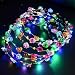 Kaleora 6 Stück LED Blumenkranz Stirnband, Schaumstoff Blumen mit Lichterkette, Bunt Haarkranz, LED Blumenkranz Leuchtend für Karneval, Hochzeit, Festival Party Kopfschmuck
