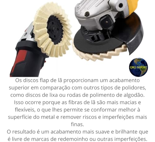 5 Discos Flap Polimento Metal Alumínio Aço Inoxidável Feltro