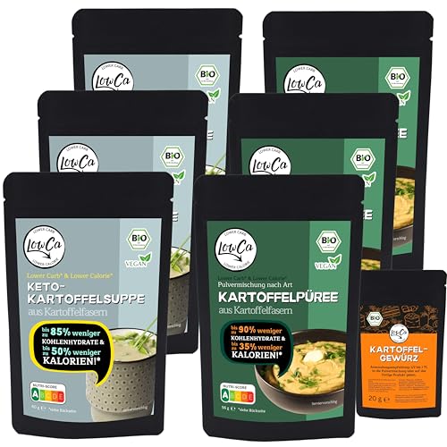 LOWER CARB KARTOFFELPRODUKTE KOMBI-SETS | stark kohlenhydratreduziert | kalorienreduziert | protein- und ballaststoffreich | bio (3x Suppe + 3x PÜREE)