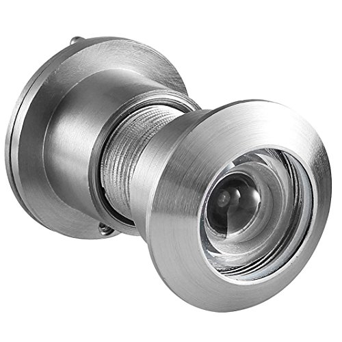 Royal H&H Large Door Viewer Security Peek Peep Hole for Home Office 220 Degree Wide Solid Brass Cover (Satin Nickel)