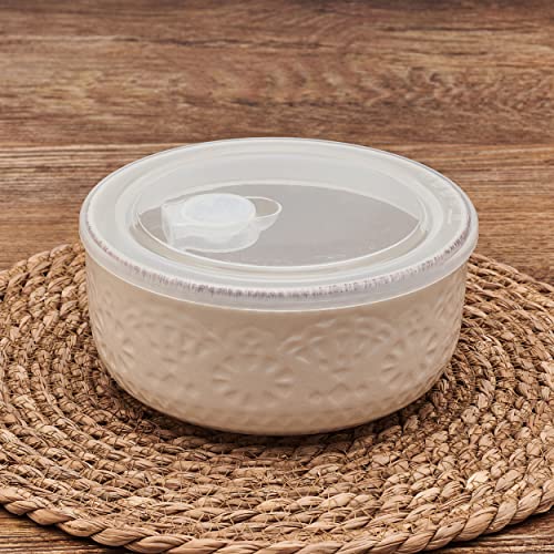 Pfaltzgraff Chateau Storage Bowls, 6 pulgadas, crema miniatura 3