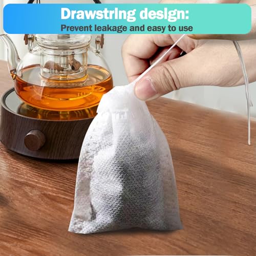 400 Stück Teefilterbeutel 8x10 cm mit Kordelzug – Wiederverwendbare Tee- & Gewürzsäckchen zum Selbstbefüllen für Losen Tee,Kaffee, Kräuter, Vanille, Lavendel, gewürzsieb zum mitkochen