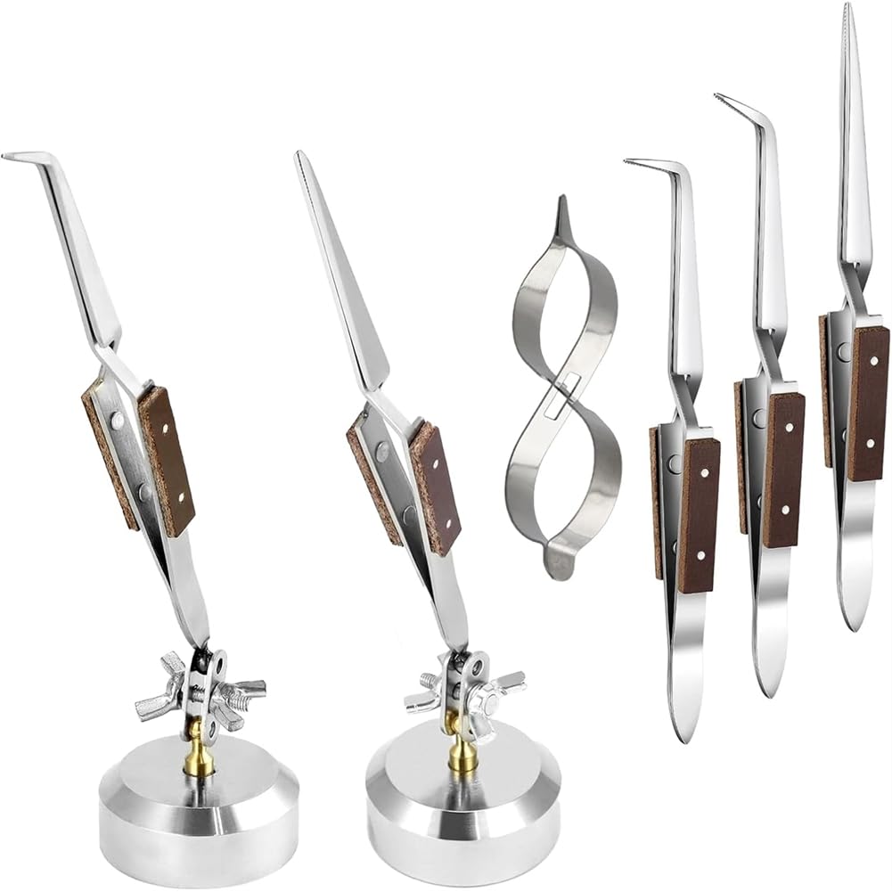 Jnchdghwa As Shown Soldering Tweezers With Base Figure Basefigure 8 Gourd Clamp, Third Hand Lock Soldering Tools 360° Rotation