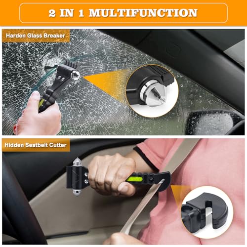 THINKWORK Car Window Breaker, Glass Breaker, Window Breaker Seatbelt Cutter, 2-in-1 Car Safety Hammer with One Second Emergency Glass Hammer, Safety Emergency Car Escape Tool for Car, Office, Home - Image 4