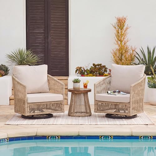 SUNSITT 3-Piece Patio Furniture Set, Outdoor Swivel Rocker Chairs with