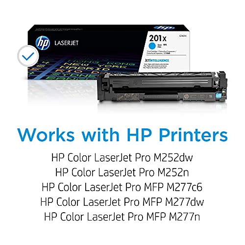 HP 201X CF401X Toner Cyan Grande capacité Authentique Color LaserJet Pro M252 / M274 / M277