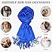 Achillea Soft Silky Pashmina Scarf for Women – Shawl Wrap for Evening Dresses, Bridesmaids, Weddings & Everyday Wear (Royal Blue)