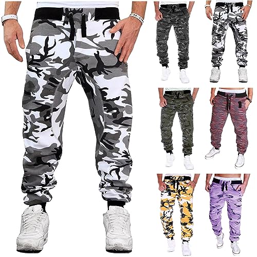 Men's Camo Joggers Sweatpants Baggy Lounge Pants Activewear Sweats Sweatpants Straight-Fit Stretch Cargo Pant2