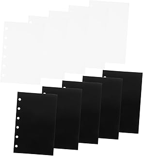 FUNOMOCYA 10 Folhas Blocos De Notas Pastas Bloco De Notas Clipes Fichário Fichário Sacos De Folhas Soltas Malotes Fichário Sacos De Arquivamento De Documentos Saco De Recarga Saco Fichário