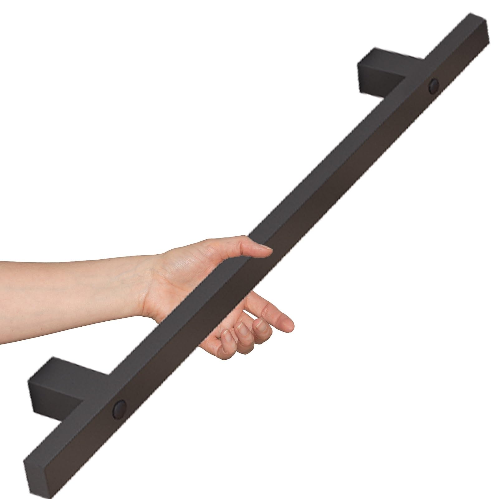 Fkxsxaz Stair Handrail For Walls Non-Slip Grab Rails Stairs Indoor Outdoor Steps，Square Pipe Banister Rail Kit With Iron Brackets Wall Mount Hand Railing Support Staircase Bar(19Ft/570Cm)