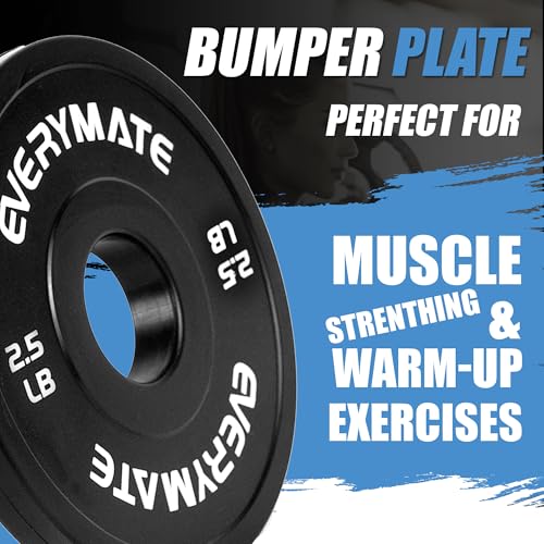 Image of EVERYMATE Change Weight Plates 1.25LB 2.5LB 5LB Set Fractional Olympic Bumper Plates for Cross Training Steel Insert Strength Training