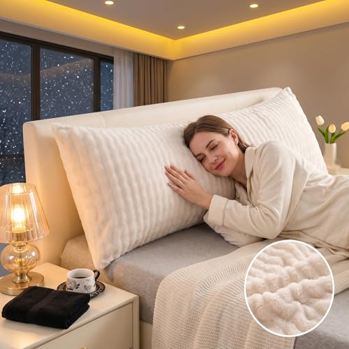 Housse corps moelleuse ivoire contre le sommeil agité