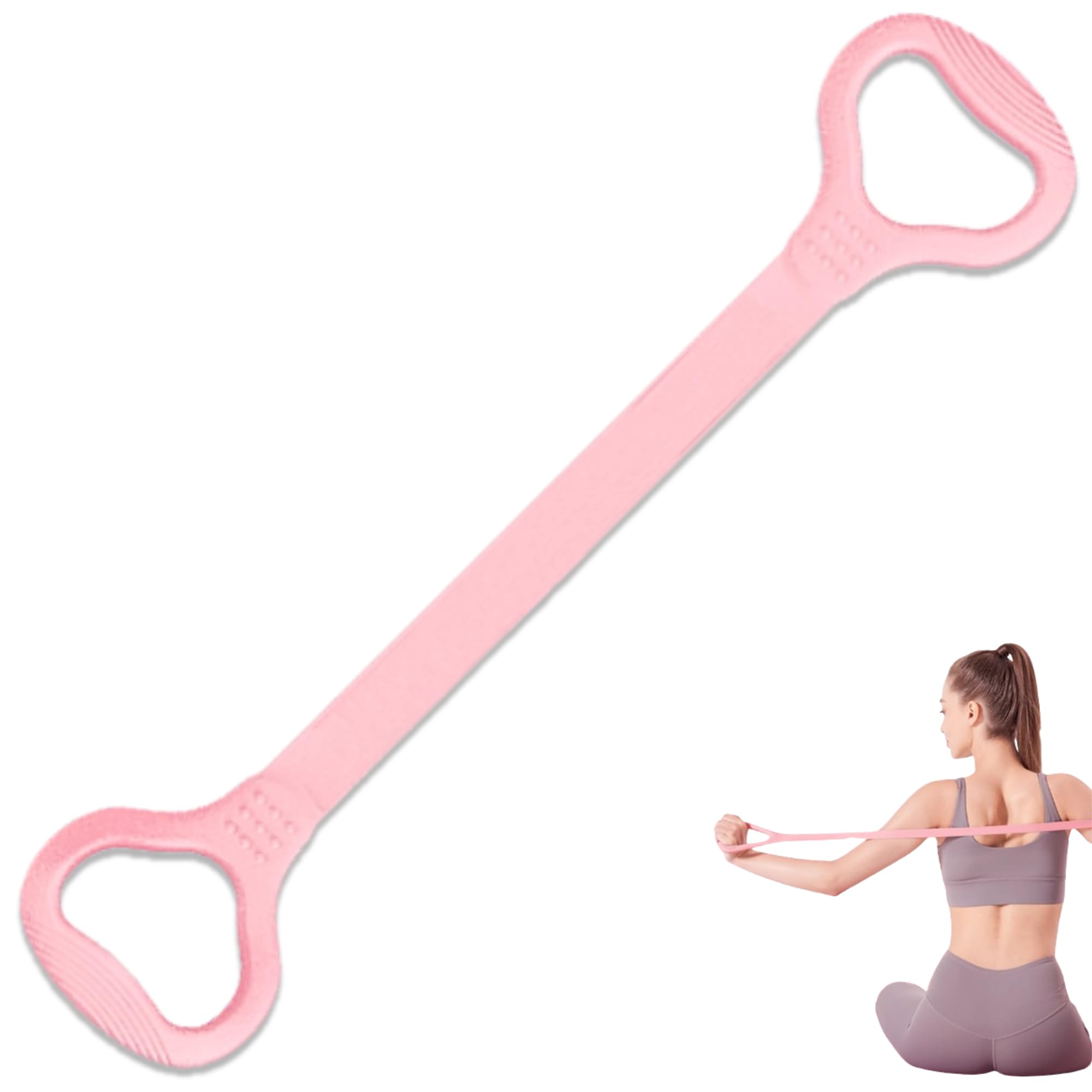 LEZER Figure 8 Resistance Band, Fitness Elastic Rope, Execrise Workout for Arm, Back, Chest and Shoulder, Yoga, Pilates, Stretching, Physical Therapy Equipment