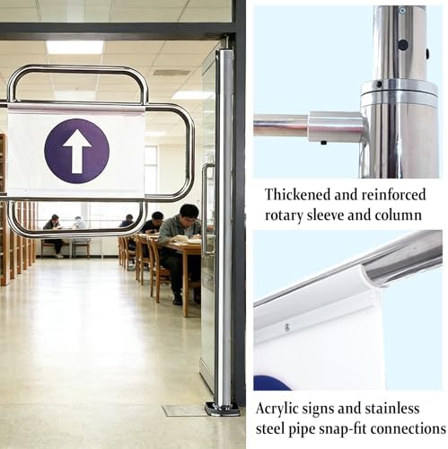 Automatic Swing Gate One-Way Door, Stainless Steel Safety Gate for Aisles, Parks & Stores, 33.5in Load-Activated Automatic Swinging Device