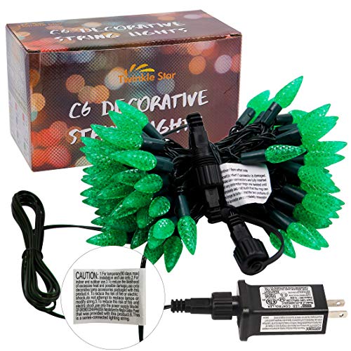 Twinkle Star C6 St Patricks Day String Lights, 100 Led 33Ft Fairy Lights With 29V Safe Adaptor, Indoor Outdoor Waterproof 8 Lighting Mode For Christmas Patio Xmas Tree Party Decor, Green #TOP6