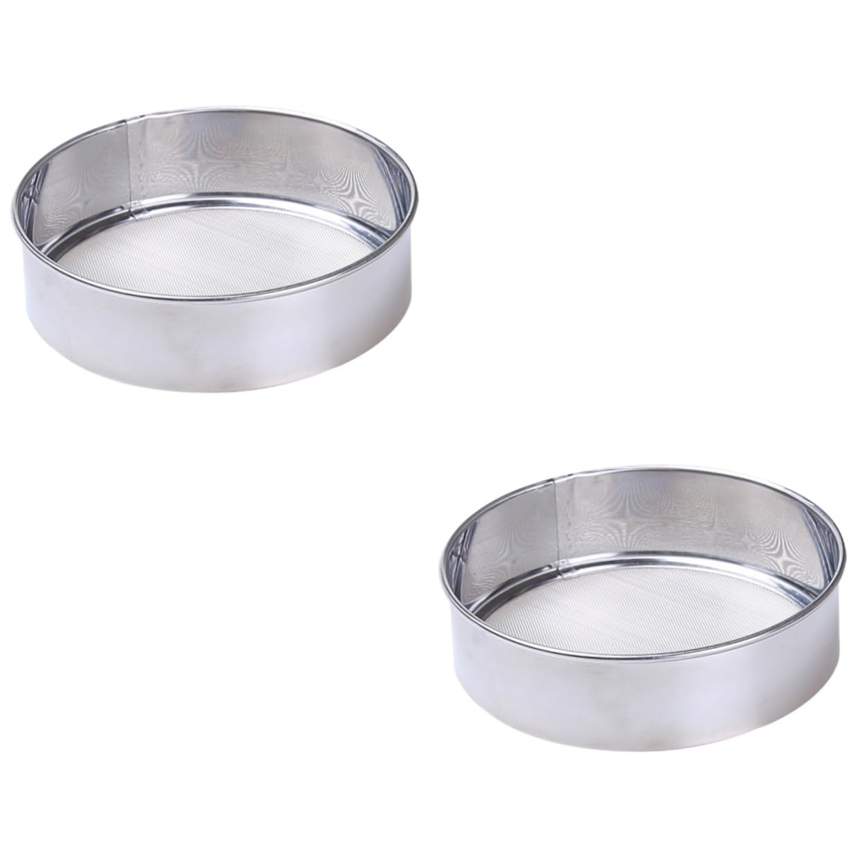 Ensemble de tamis de cuisson en maille d'acier inoxydable pour la cuisine-ensemble de 2 pièces pour la cuisson de gâteaux, le tamisage des pâtes et le secouage de la farine-passoire à main pour glaça