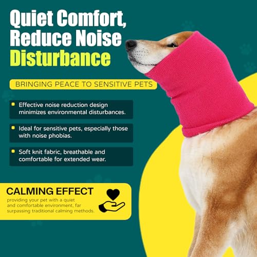Image of Dog Calming Hoodie Quiet Head Cover Sleeves Double Layer Thickened Dog Ear Muffs Noise Protection,Dog Hematoma Ear Wrap, Dog Headband for Anxiety Relief for Bath, Thunderstorms