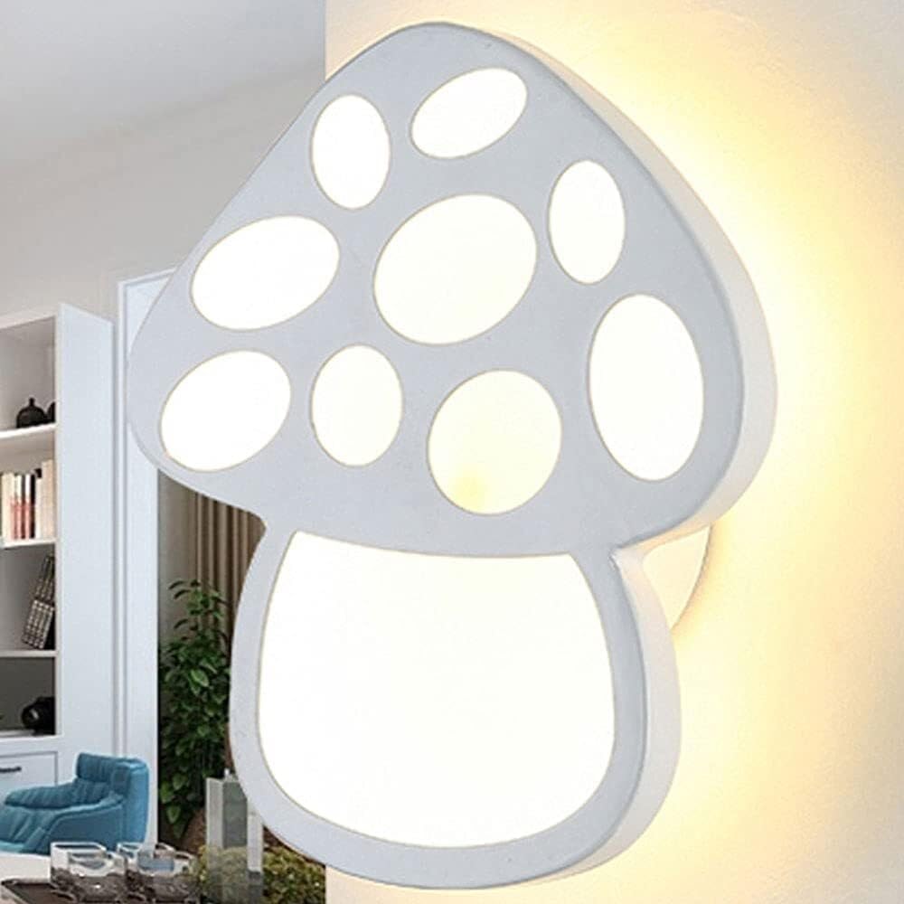 Living Room Wall Sconces White Mushroom Shape Wall Lamp Italy Available 3 Light Colors Modern Acrylic Lampshade Children's Room Cartoon Wall Light Kid Bedroom Creative Children Room Light